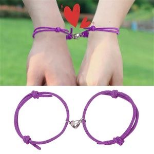 A Pair Of Couple Bracelet Set Woman’s Men’s Magnet Love Bracelet Gift